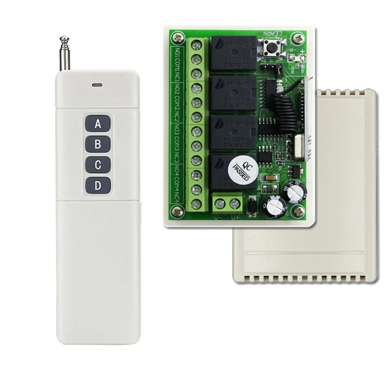 Smart-433Mhz 12V 24V Relay Module Receiver+1000M Range Transmitter RF Wireless Remote Control Switch For Garage Light Motor
Smart-433Mhz 12V 24V Relay Module Receiver+1000M Range Transmitter RF Wireless Remote Control Switch For Garage Light Motor
