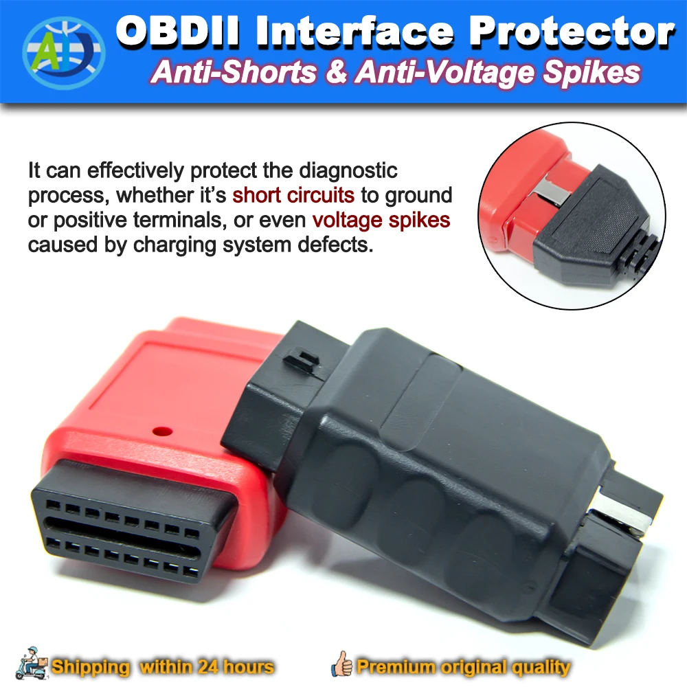 Vehicle OBDII Interface Protector Anti-Shorts Anti-Voltage Spikes Connector OBD2 Interface Physical and Electrically Protector
Vehicle OBDII Interface Protector Anti-Shorts Anti-Voltage Spikes Connector OBD2 Interface Physical and Electrically Protector