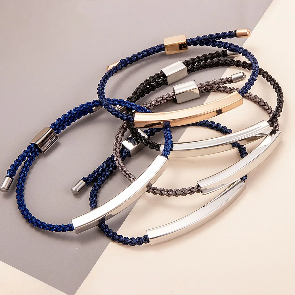 18k Gold Plated Bar Engravable Logo Bracelets Adjustable Braided Colorful Rope Bracelet For Men Women
18k Gold Plated Bar Engravable Logo Bracelets Adjustable Braided Colorful Rope Bracelet For Men Women