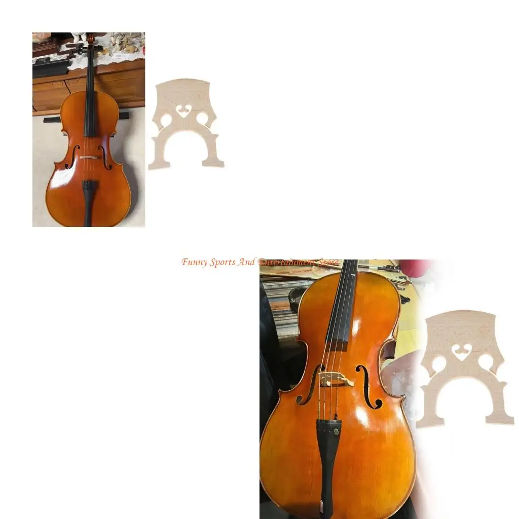 C4DE Professional Cello Soundboard Bridge Adjustable Height Cello Bridge Texture Suitable for Optimal Performances