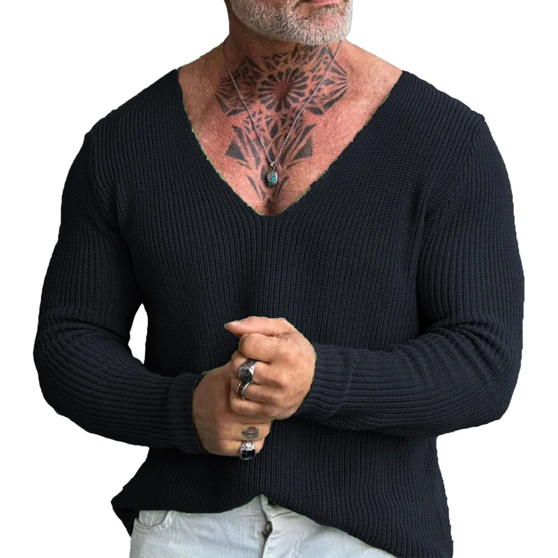 Autumn Winter Men Knitted Pullover Sweater Top Vintage Solid Color Long Sleeve V Neck Loose Knitwear Sweater
Autumn Winter Men Knitted Pullover Sweater Top Vintage Solid Color Long Sleeve V Neck Loose Knitwear Sweater
