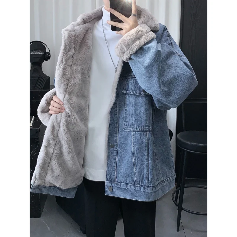 Autumn Winter Berber Fleece Denim Coat Men's Fashion Brand Casual Japanese Retro Pu Shuai Mei Style High Street Loose Fleece Jac
Autumn Winter Berber Fleece Denim Coat Men's Fashion Brand Casual Japanese Retro Pu Shuai Mei Style High Street Loose Fleece Jac