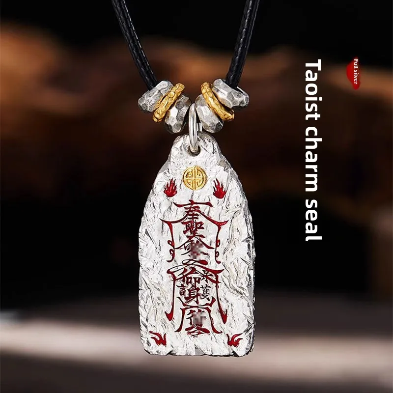 Taoist Youth Golden Curse Sterling Silver Pendant New Chinese Handmade Fashion Universal Necklace Pendant Lucky Necklace Jewelry
Taoist Youth Golden Curse Sterling Silver Pendant New Chinese Handmade Fashion Universal Necklace Pendant Lucky Necklace Jewelry