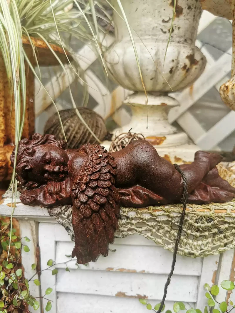 Винтажная чугунная статуя молитвенного ангела, ручная работа, садовый декор, сказочная скульптура, винтажное уличное искусство, коричневый стиль фермерского дома
Винтажная чугунная статуя молитвенного ангела, ручная работа, садовый декор, сказочная скульптура, винтажное уличное искусство, коричневый стиль фермерского дома