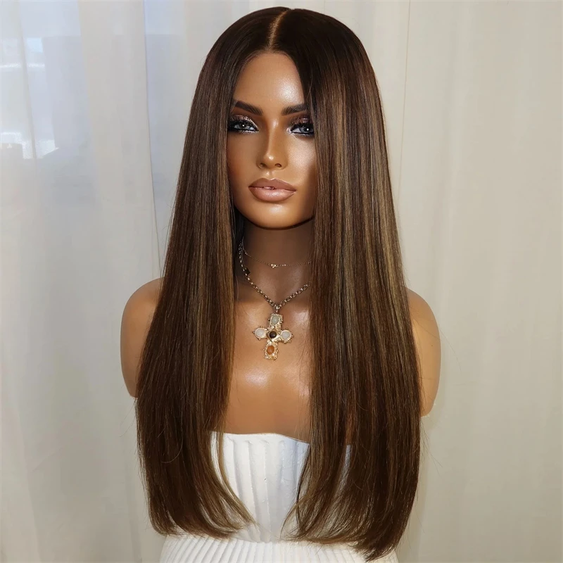 New In 13x4 Free Part Ombre Dark Brown Synthetic HD Lace Front Wig Heat Resistant Fiber Wig Soft Straight Wig 150% Density Wig
New In 13x4 Free Part Ombre Dark Brown Synthetic HD Lace Front Wig Heat Resistant Fiber Wig Soft Straight Wig 150% Density Wig