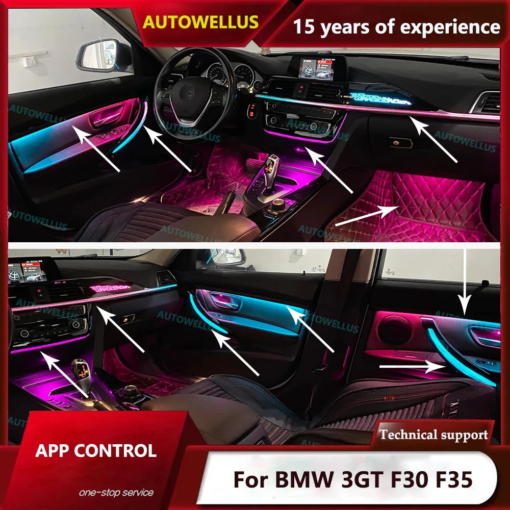 Dynamic Flowing Effect 64-Color RGB LED Interior Light For BMW 3GT F30 F35 - Door Handle Replacement Mold Glowing
Dynamic Flowing Effect 64-Color RGB LED Interior Light For BMW 3GT F30 F35 - Door Handle Replacement Mold Glowing