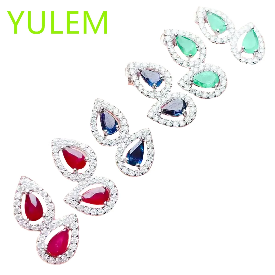 Jewelry 100% Natural Ruby Emerald Sapphire Stud Earrings 925 Silver Gemstone Earrings for Daily Wear Gift for Girl Friend
Jewelry 100% Natural Ruby Emerald Sapphire Stud Earrings 925 Silver Gemstone Earrings for Daily Wear Gift for Girl Friend