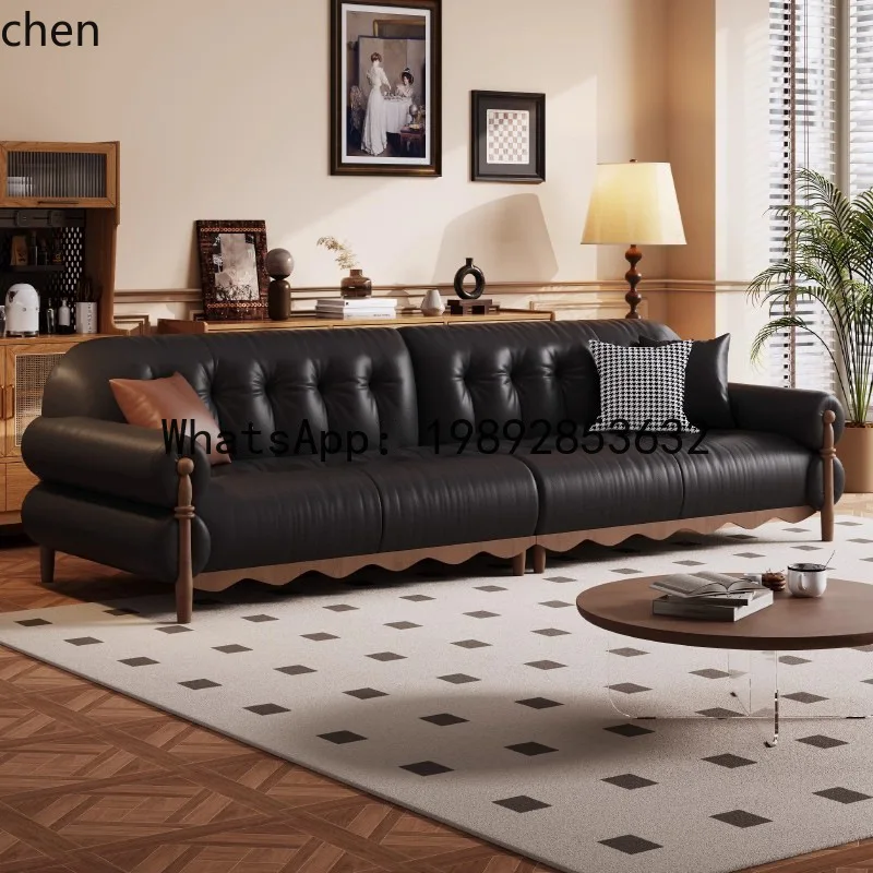 retro solid wood genuine leather sofa - minimalist living room sectional leather art sofa
retro solid wood genuine leather sofa - minimalist living room sectional leather art sofa