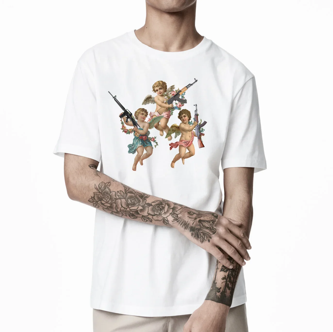 Funny AK-47 Angels with Guns T-Shirt 100% Cotton O-Neck Summer Short Sleeve Casual Mens T-shirt Size S-3XL
Funny AK-47 Angels with Guns T-Shirt 100% Cotton O-Neck Summer Short Sleeve Casual Mens T-shirt Size S-3XL