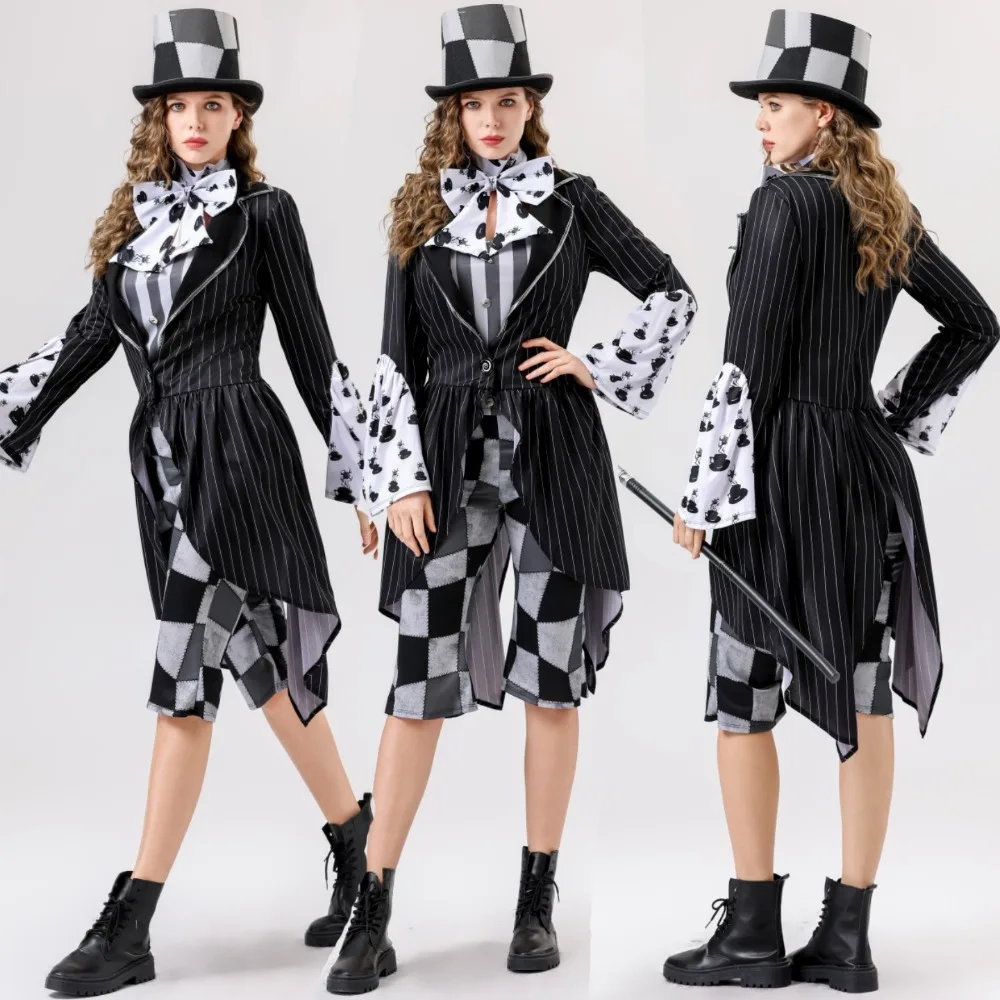 Female Magician Same Style Cosplay Outfit with Jacket Shirt Bow Tie Adult Women Halloween Carnival Stage Performance Wear
Female Magician Same Style Cosplay Outfit with Jacket Shirt Bow Tie Adult Women Halloween Carnival Stage Performance Wear