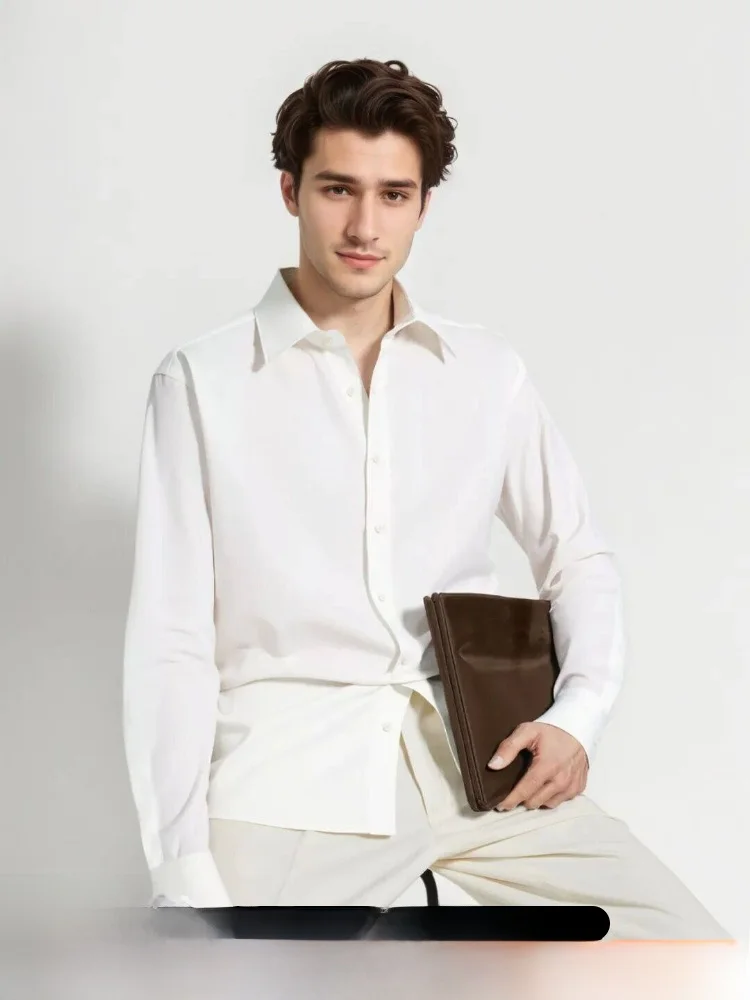 High-End 40 Version Anti-Wrinkle Long Sleeve Men's Business Commute Shirt Pure White Administrative Style Polyester Blend
High-End 40 Version Anti-Wrinkle Long Sleeve Men's Business Commute Shirt Pure White Administrative Style Polyester Blend