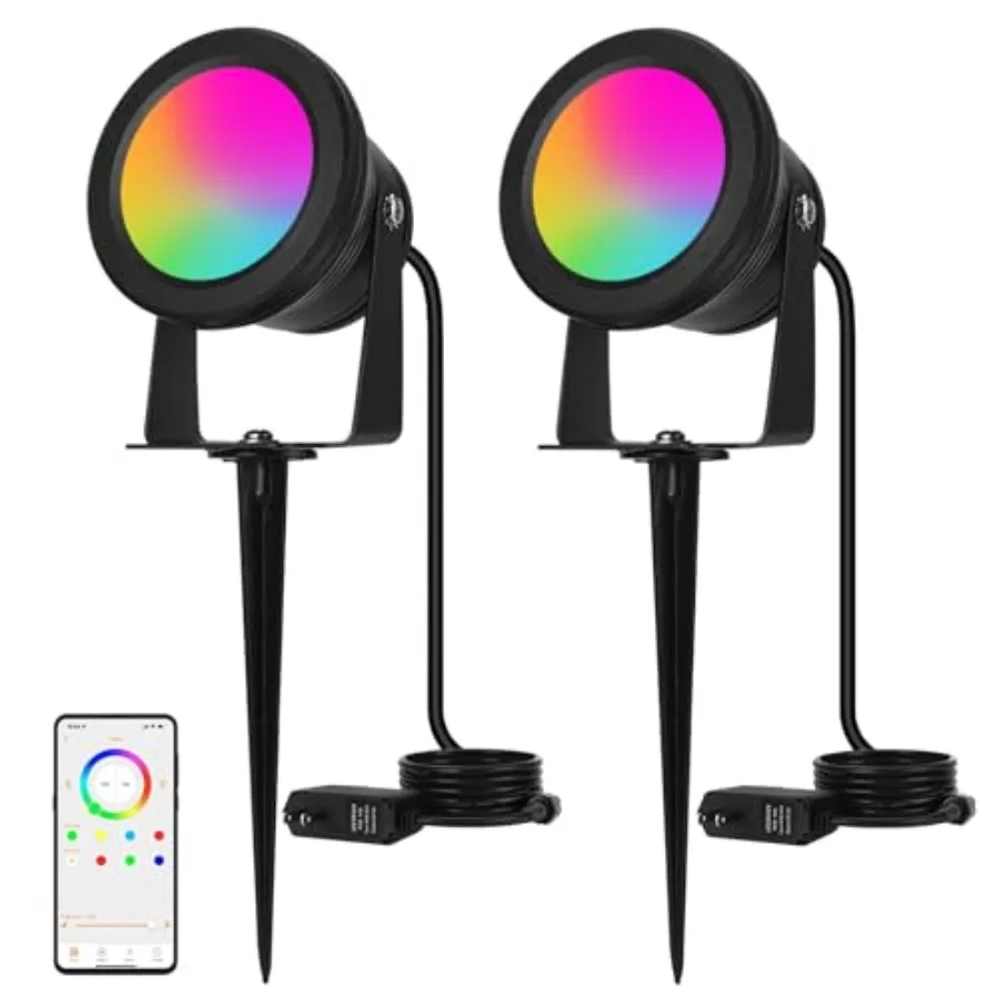 Outdoor Spotlight, 15W RGBW Color Changing Landscape Lights 12V Low Voltage Landscape Lighting APP Control, IP67 Waterproof Out
Outdoor Spotlight, 15W RGBW Color Changing Landscape Lights 12V Low Voltage Landscape Lighting APP Control, IP67 Waterproof Out