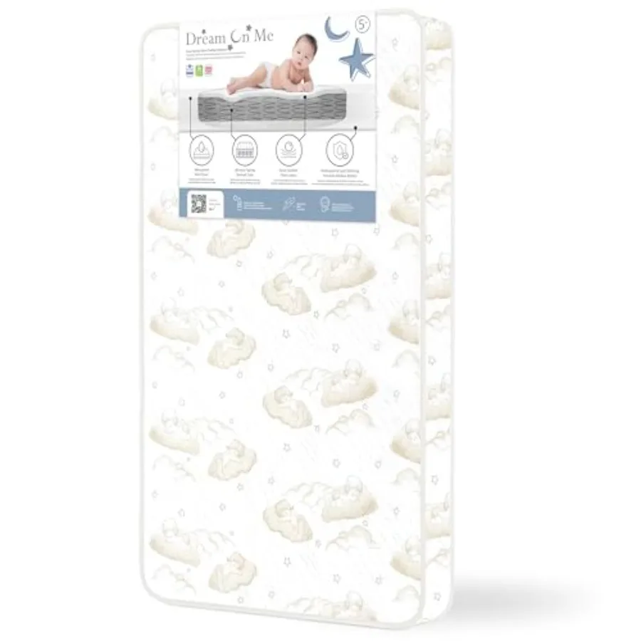 Twilight 5" 88 Coil Inner Spring Crib and Toddler Mattress Brown Cloud Greenguard Gold and BSA Certified Waterproof and Stain-R
Twilight 5" 88 Coil Inner Spring Crib and Toddler Mattress Brown Cloud Greenguard Gold and BSA Certified Waterproof and Stain-R
