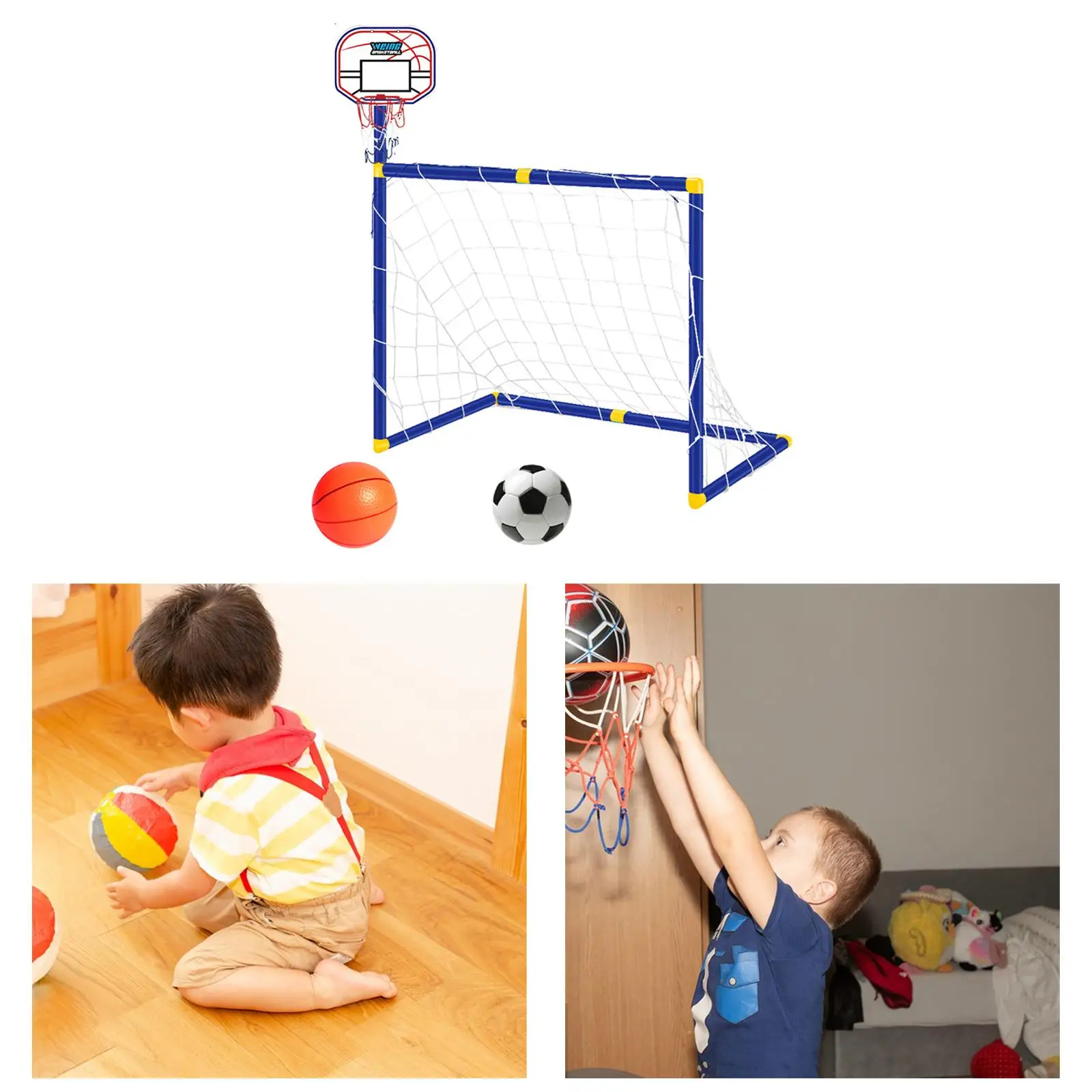 2 in 1 Basketball Hoop with Football Goal Net for Kids, Outdoor Portable Folding
2 in 1 Basketball Hoop with Football Goal Net for Kids, Outdoor Portable Folding