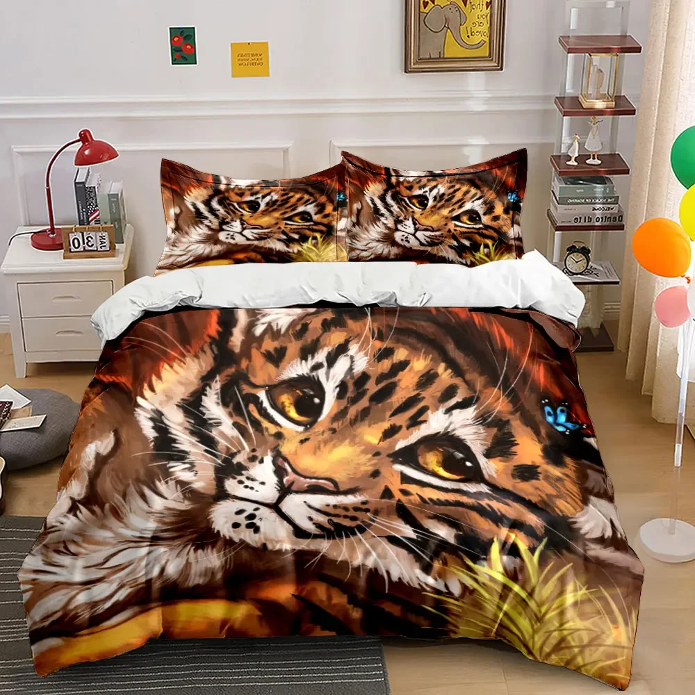 3Pcs Cute Clouded Leopard Bedding Set, Big Cat with Blue Butterfly Print Duvet Cover + 2 Pillowcases, Wildlife Art Decor
3Pcs Cute Clouded Leopard Bedding Set, Big Cat with Blue Butterfly Print Duvet Cover + 2 Pillowcases, Wildlife Art Decor