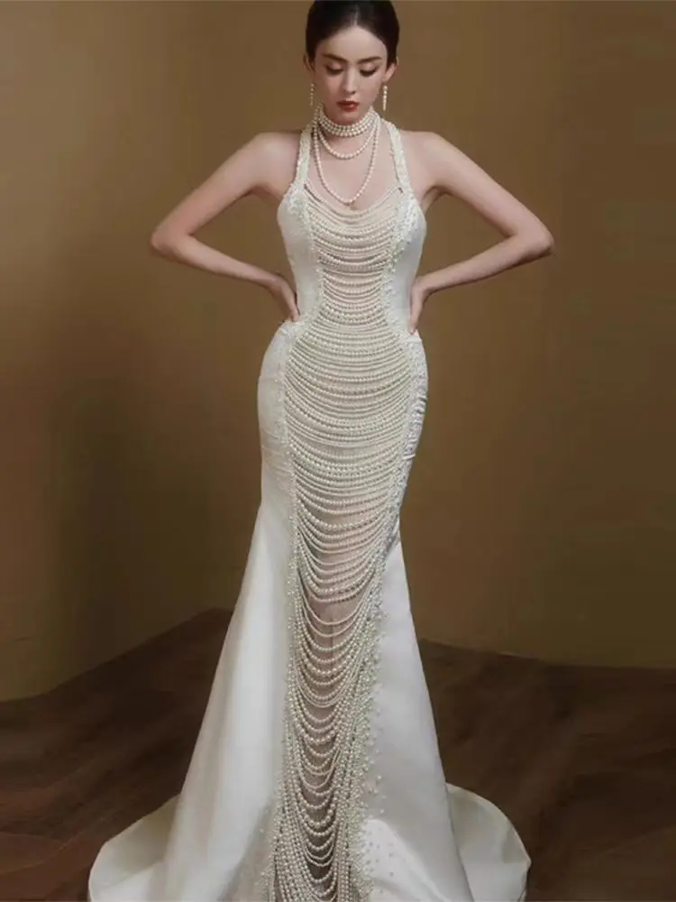 Hanging neck V-neck sexy fishtail skirtWedding dress 2025 luxury 시상식 드레스 Oscar De la Renta dress Vestido de novia de princesa
Hanging neck V-neck sexy fishtail skirtWedding dress 2025 luxury 시상식 드레스 Oscar De la Renta dress Vestido de novia de princesa