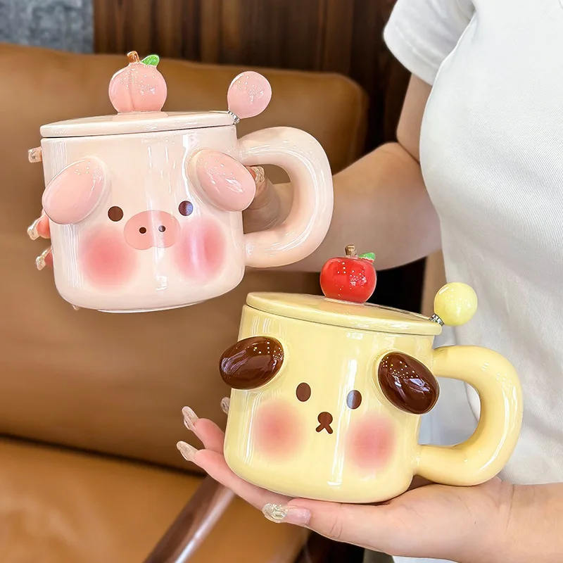 3D Pig Ceramic Mug with Lid & Spoon, Cute Cartoon Large Capacity Coffee Cup for Office Home Use, Gift Idea
3D Pig Ceramic Mug with Lid & Spoon, Cute Cartoon Large Capacity Coffee Cup for Office Home Use, Gift Idea