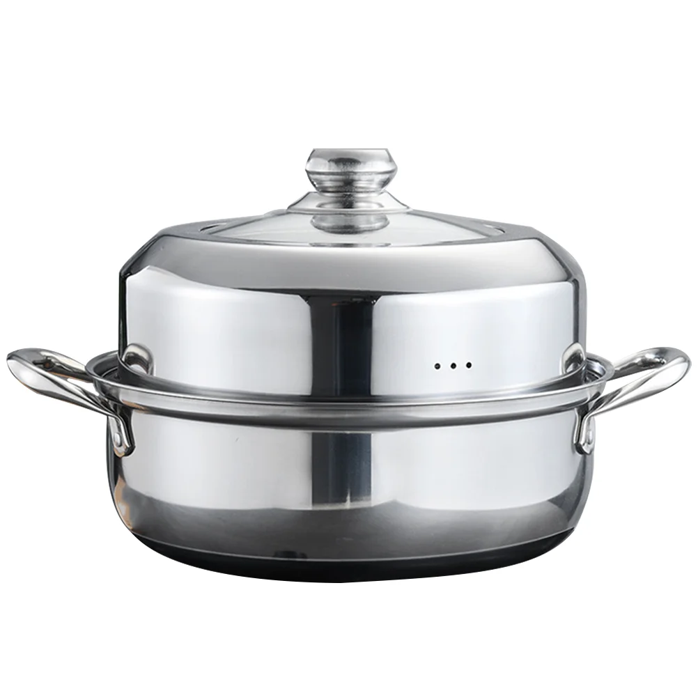 Hotpot Double Layer Soup Steamer Reusable for Food Household Steaming Cookware Silver Stainless Steel Stockpot
Hotpot Double Layer Soup Steamer Reusable for Food Household Steaming Cookware Silver Stainless Steel Stockpot