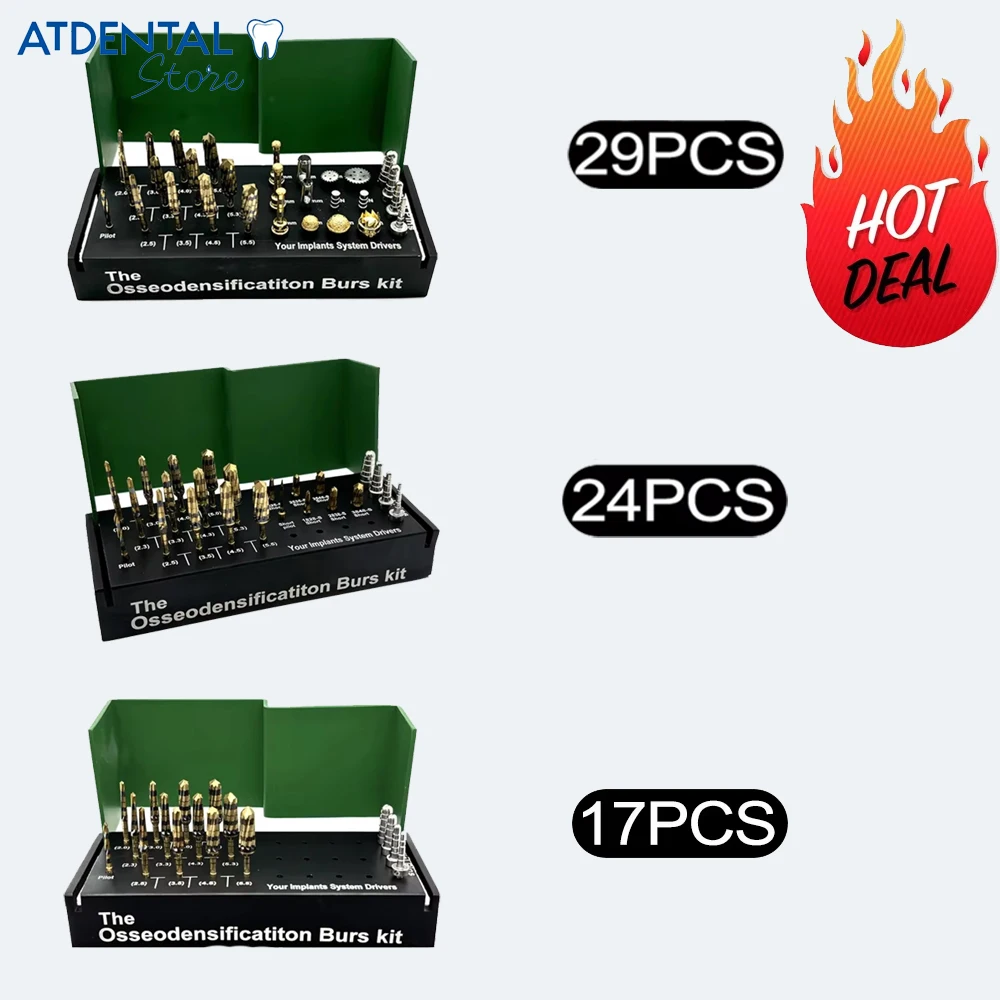 17/24/29Pcs Dental Implant Drills Set Osseodensification Burs Kit Sinus Lift Surgical Dentistry Tools
17/24/29Pcs Dental Implant Drills Set Osseodensification Burs Kit Sinus Lift Surgical Dentistry Tools