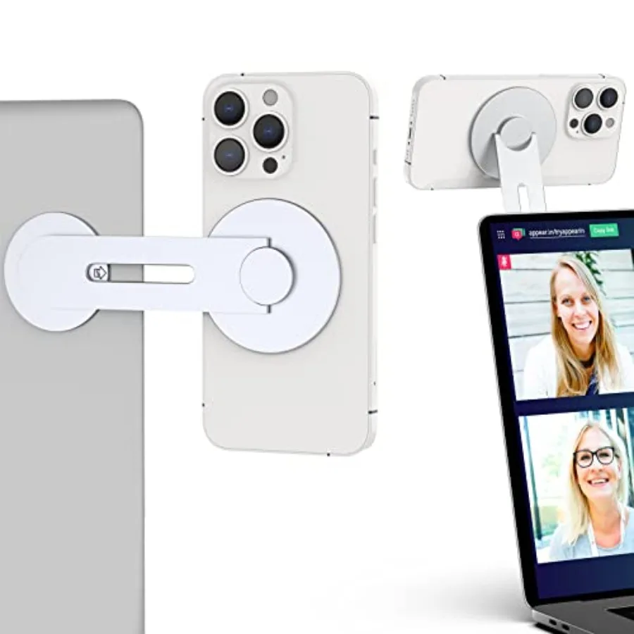 Continuity Magnetic Laptop Phone Holder - Continuity Camera Adapter Compatible with MagSafe for iOS 16 and macOS Ventura, Slim
Continuity Magnetic Laptop Phone Holder - Continuity Camera Adapter Compatible with MagSafe for iOS 16 and macOS Ventura, Slim