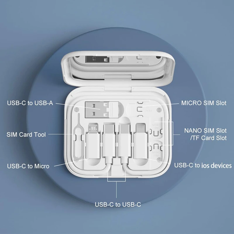 6 In 1 Mini Data Cable Set Storage Box 60W USB Type C Data Cable Set Fast Charging Adapter Card Pin For IPhone Xiaomi Charger
6 In 1 Mini Data Cable Set Storage Box 60W USB Type C Data Cable Set Fast Charging Adapter Card Pin For IPhone Xiaomi Charger