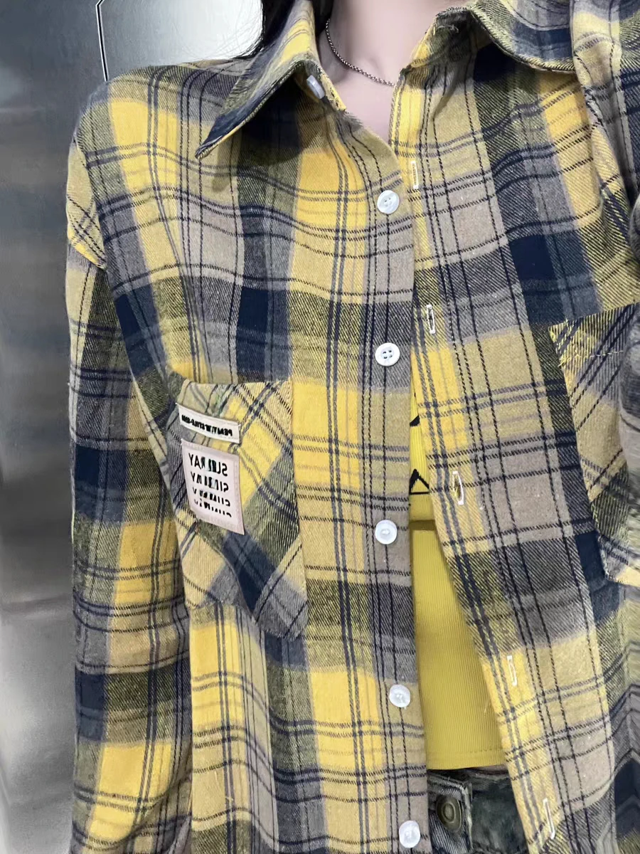 Plaid Shirt Women Autumn Long Sleeve Top Female Vintage Fashion Single Breasted Blouse Ladies Lazy Style Loose Check Shirts
Plaid Shirt Women Autumn Long Sleeve Top Female Vintage Fashion Single Breasted Blouse Ladies Lazy Style Loose Check Shirts