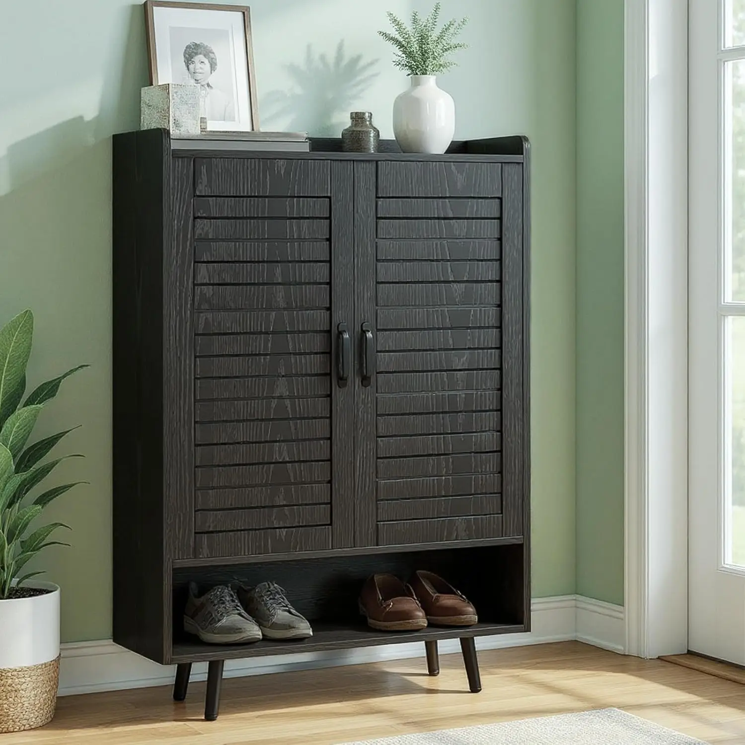 Entrance with Adjustable Shelf, 7-story Shoe Cabinet Storage Space, 46 Inch High Wooden Shoe Rack Storage Rack
Entrance with Adjustable Shelf, 7-story Shoe Cabinet Storage Space, 46 Inch High Wooden Shoe Rack Storage Rack