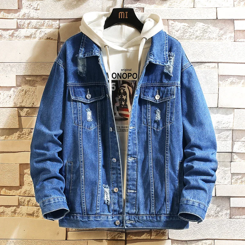 Nice Fashion Short Denim Jacket Men Button Up Coat Streetwear Hole Ripped Jean Jacket Hip Jacket Motorcycle Jacket Men Pockets
Nice Fashion Short Denim Jacket Men Button Up Coat Streetwear Hole Ripped Jean Jacket Hip Jacket Motorcycle Jacket Men Pockets