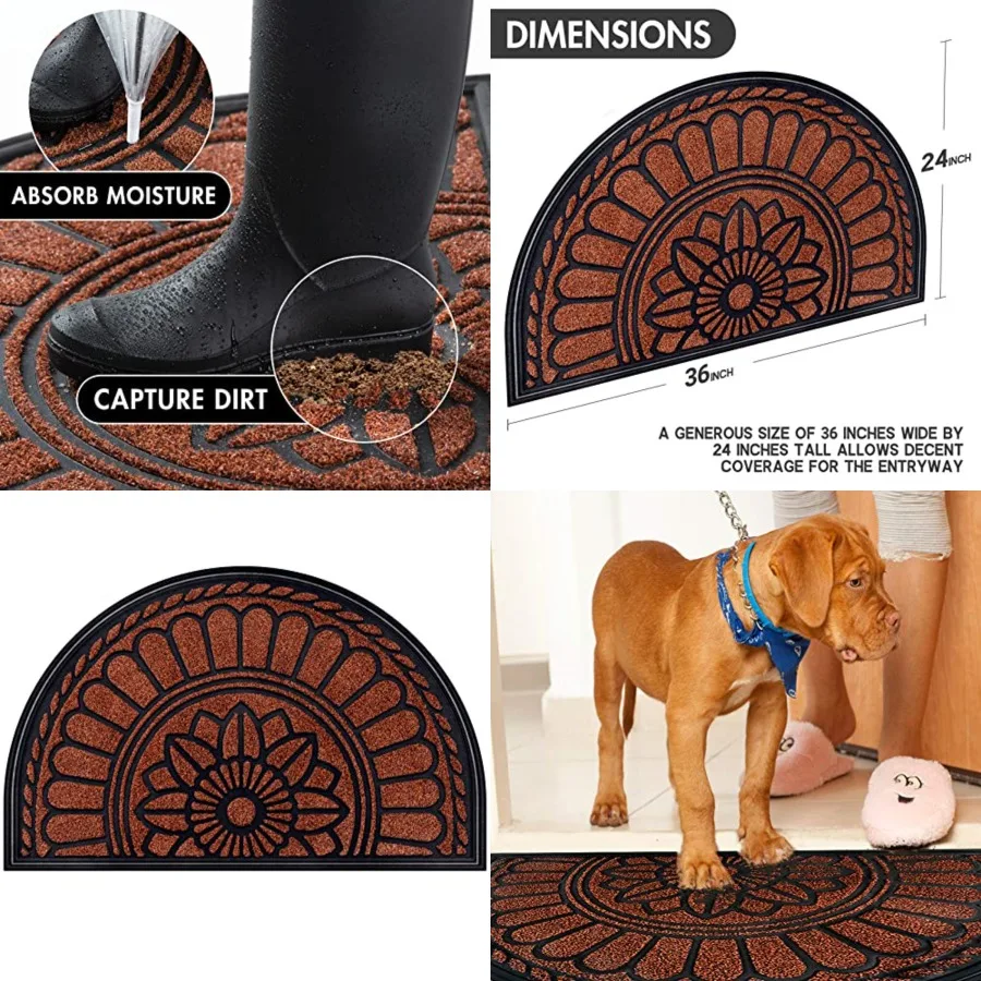 Half Round Door Mat, Non-Slip Welcome Entrance Way Rug, Durable Rubber Door Mats, Low-Profile Heavy Duty Doormat, Half Circle R
Half Round Door Mat, Non-Slip Welcome Entrance Way Rug, Durable Rubber Door Mats, Low-Profile Heavy Duty Doormat, Half Circle R