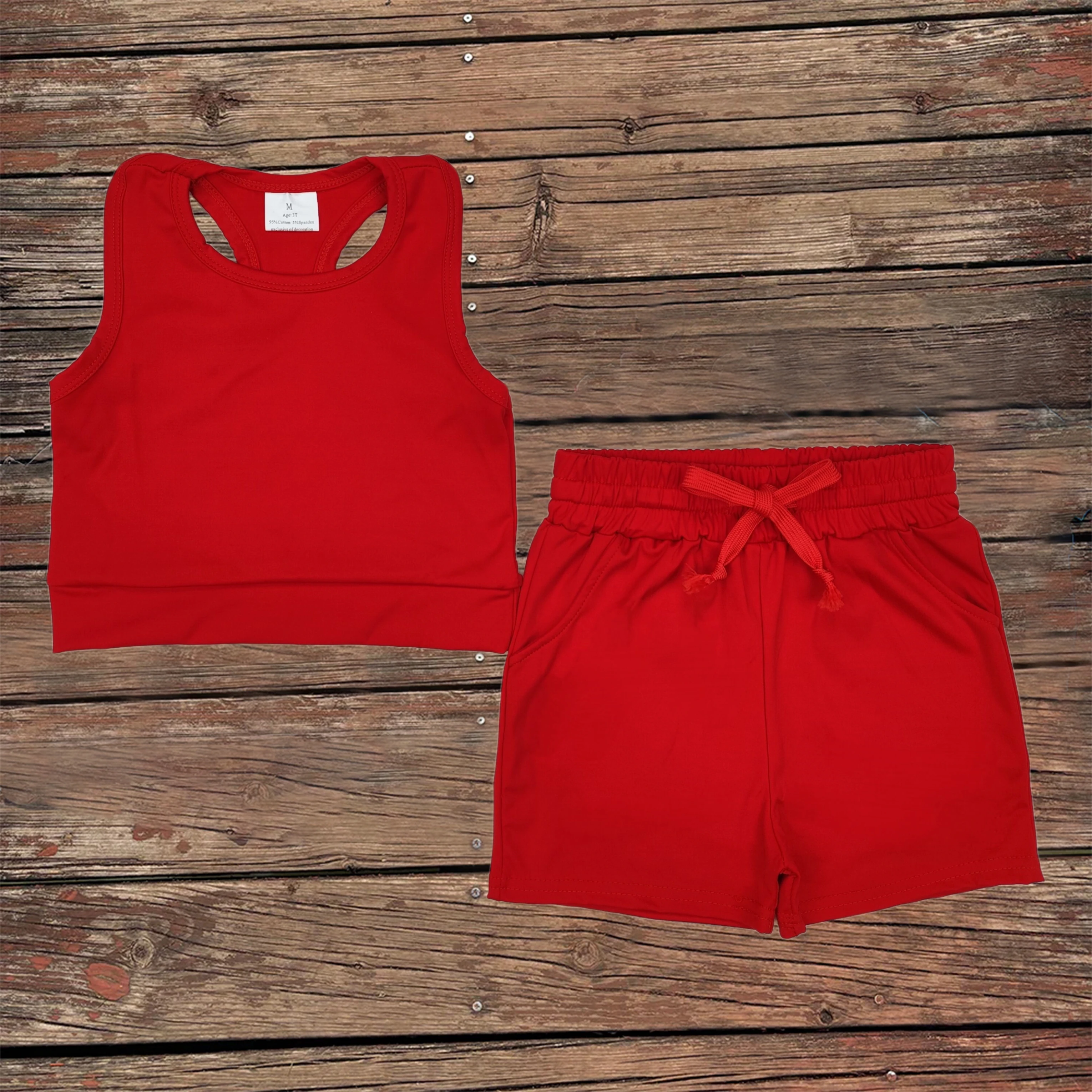 Wholesale Baby Girl Red Sportswear Toddler Sleeveless Vest Tops Shirt Infant Pockets Sports Shorts Kids Set Active Wear Clothes
Wholesale Baby Girl Red Sportswear Toddler Sleeveless Vest Tops Shirt Infant Pockets Sports Shorts Kids Set Active Wear Clothes