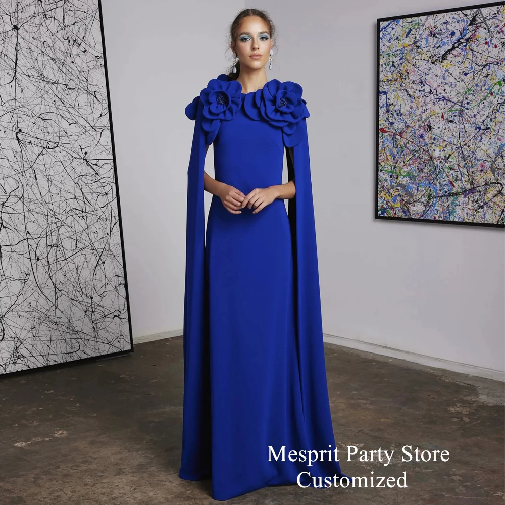 Royal Blue Arabic Prom Dress Customized Round Neck Flowers Floor Length Straight Saud Evening Dresses Party Gown for Woman
Royal Blue Arabic Prom Dress Customized Round Neck Flowers Floor Length Straight Saud Evening Dresses Party Gown for Woman