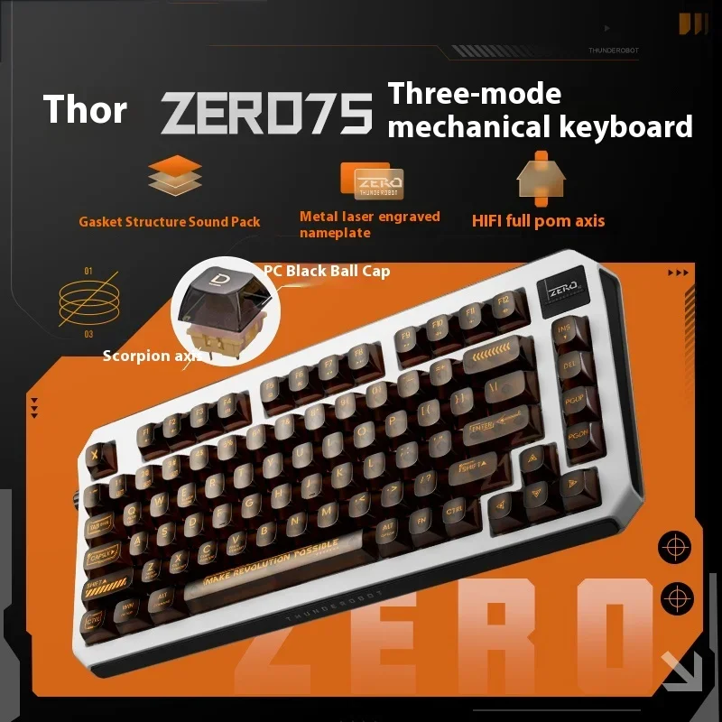 Electricity God Zero75 Three-mode Mechanical Keyboard Hot-swappable Metal Laser Engraving Nameplate Wireless Bluetooth Gasket
Electricity God Zero75 Three-mode Mechanical Keyboard Hot-swappable Metal Laser Engraving Nameplate Wireless Bluetooth Gasket