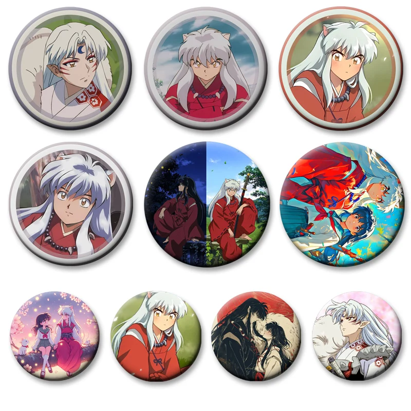 Round Anime Badge Inuyasha Kikyō Higurashi Kagome Sesshoumaru Cartoon Brooches Snap in Design Pins for Backpack Accessories Gift 
Round Anime Badge Inuyasha Kikyō Higurashi Kagome Sesshoumaru Cartoon Brooches Snap in Design Pins for Backpack Accessories Gift