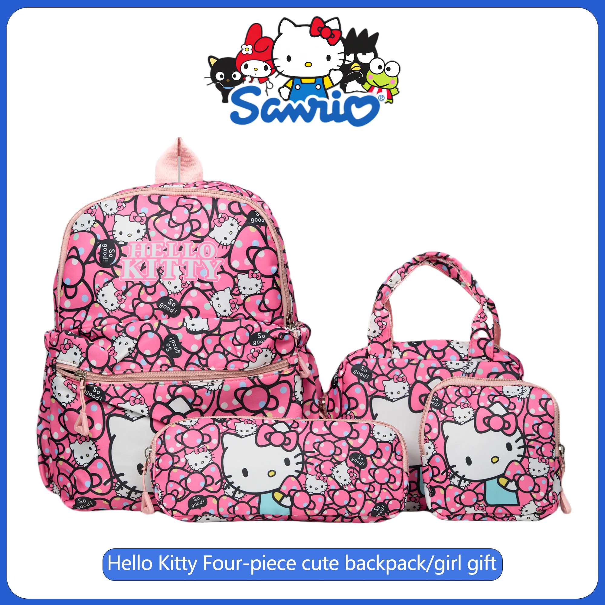 Sanrio 4pcs Kuromi Backpack, Pencil Case, Shoulder Bag, Wallet Set, Hello Kitty Sanrio School Bag, Melody Casual Outdoor Daypack
Sanrio 4pcs Kuromi Backpack, Pencil Case, Shoulder Bag, Wallet Set, Hello Kitty Sanrio School Bag, Melody Casual Outdoor Daypack