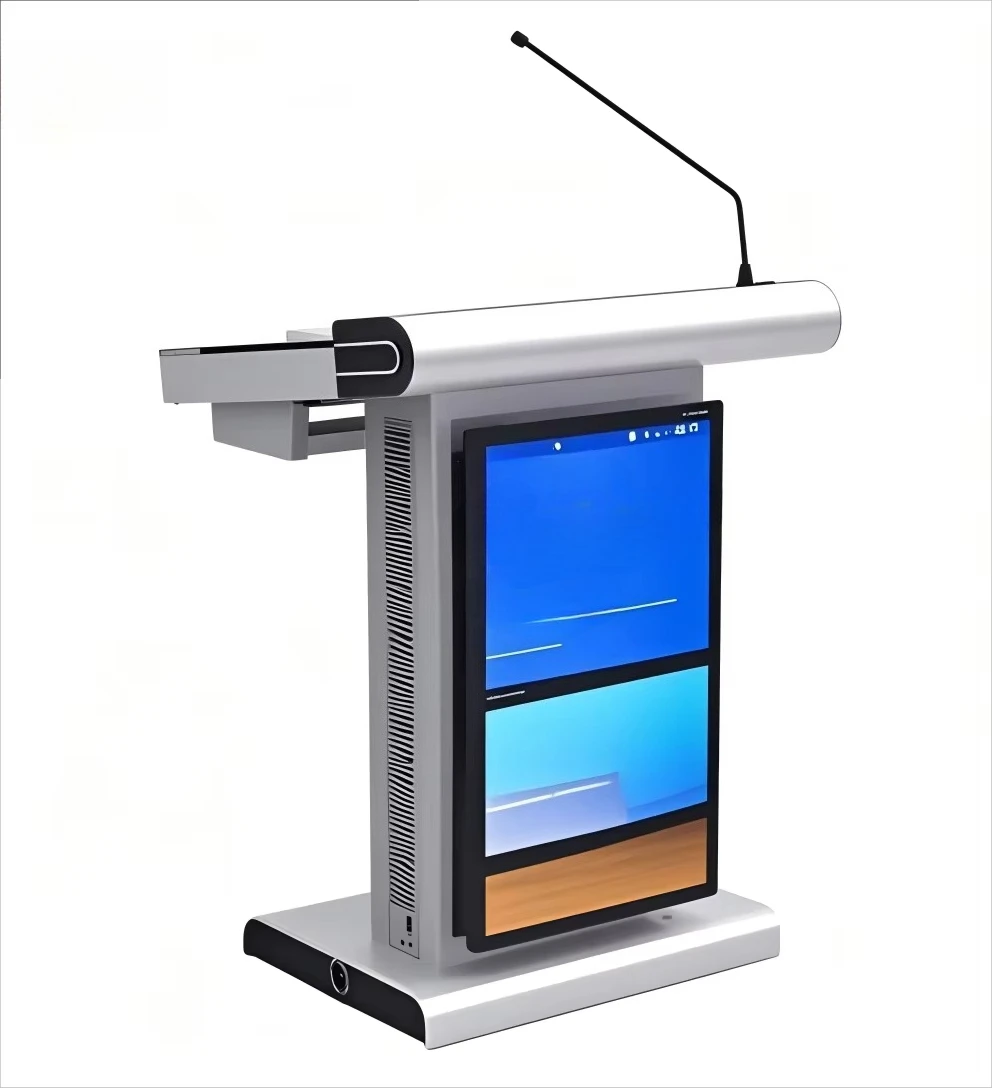 21.5-Inch smart multimedia podium with touchscreen and wireless charging for conference and teaching equipment
21.5-Inch smart multimedia podium with touchscreen and wireless charging for conference and teaching equipment
