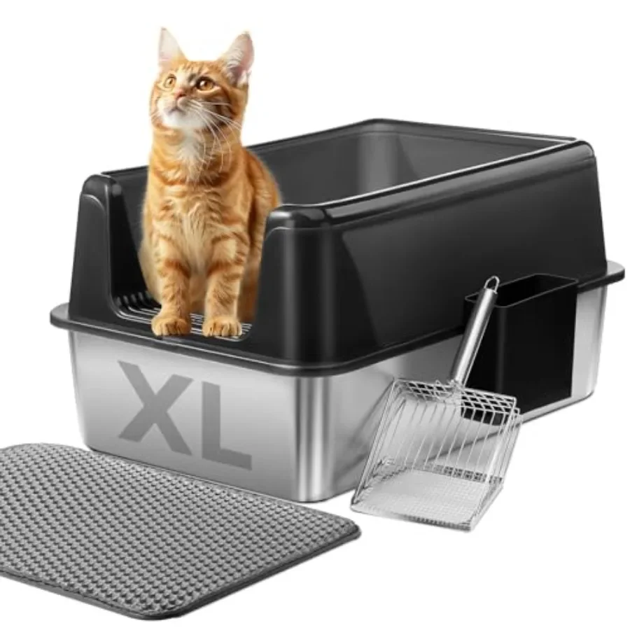 XL Large Stainless Steel Cat Litter Box with High Walls and Metal Scoop Mat Scoop Holder Designed for MultiCat Homes Advanced A
XL Large Stainless Steel Cat Litter Box with High Walls and Metal Scoop Mat Scoop Holder Designed for MultiCat Homes Advanced A