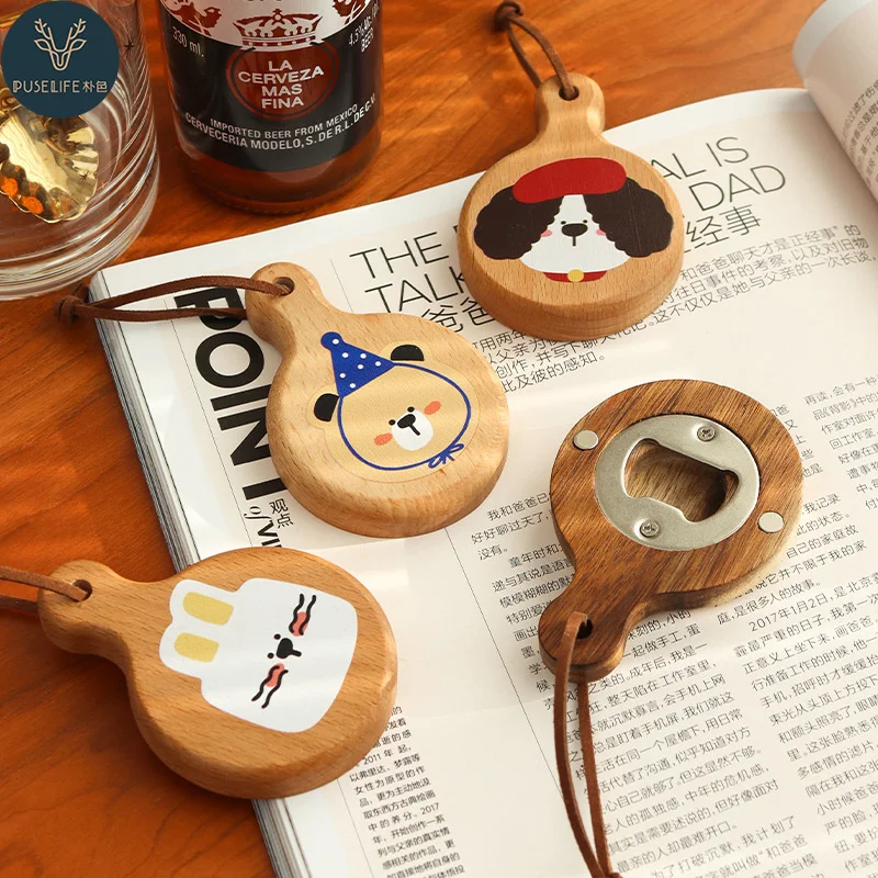 Creative CuteCartoon SolidWood BottleOpener Round withHandle Bottle Opener Beer Bottle Wine Opener Magnetic Refrigerator Sticker
Creative CuteCartoon SolidWood BottleOpener Round withHandle Bottle Opener Beer Bottle Wine Opener Magnetic Refrigerator Sticker