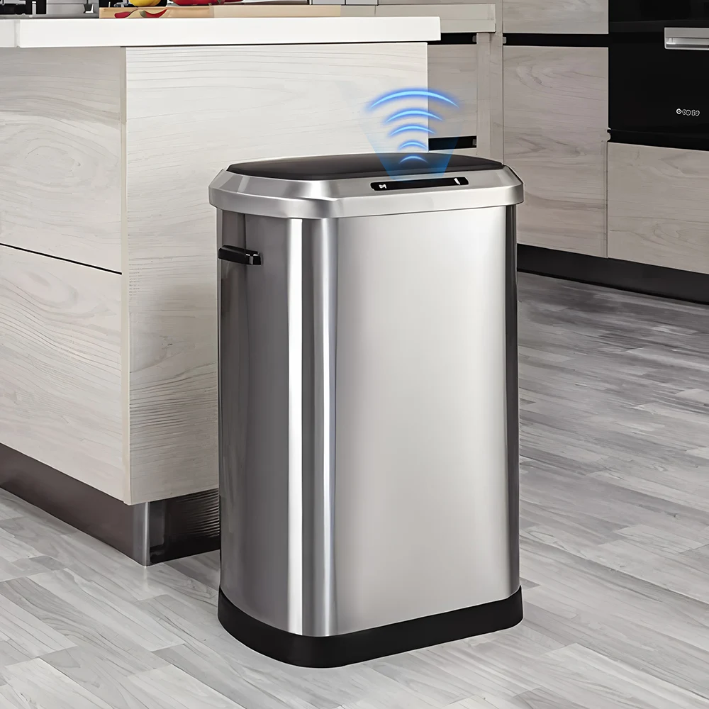 13 Gallon Trash Can Sensor Open Smart Home Products Waste Bin Sensor Dustbin Stainless Steel Automatic Smart Bin
13 Gallon Trash Can Sensor Open Smart Home Products Waste Bin Sensor Dustbin Stainless Steel Automatic Smart Bin