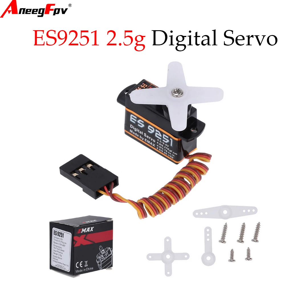 Emax ES9251 2.5g Digital Servo RC servo 0.27kgf.cm For RC Helicopter Airplane Part (es08ma es08md es08a Wholesale)
Emax ES9251 2.5g Digital Servo RC servo 0.27kgf.cm For RC Helicopter Airplane Part (es08ma es08md es08a Wholesale)