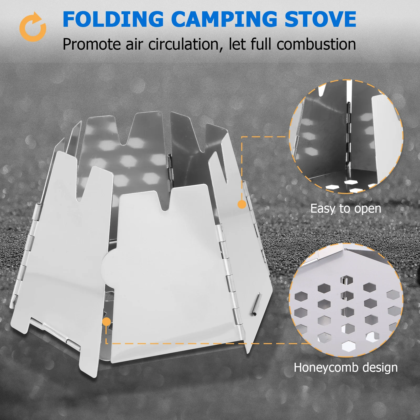 Folding Portable Wood Burning Stove Premium Stainless Steel Camping Supplies Windshield Design Outdoor Use Folding Camping Stove 
Folding Portable Wood Burning Stove Premium Stainless Steel Camping Supplies Windshield Design Outdoor Use Folding Camping Stove