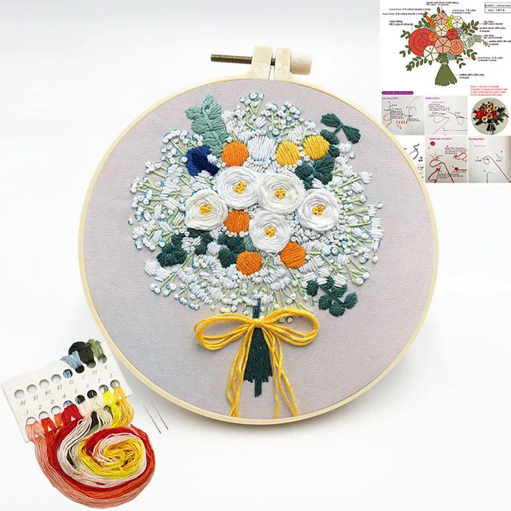 Unfinished DIY Embroidered Kit 3D Bouquet of Flowers Needlework Sewing Cross Stitch Set Material Package for Beginner
Unfinished DIY Embroidered Kit 3D Bouquet of Flowers Needlework Sewing Cross Stitch Set Material Package for Beginner