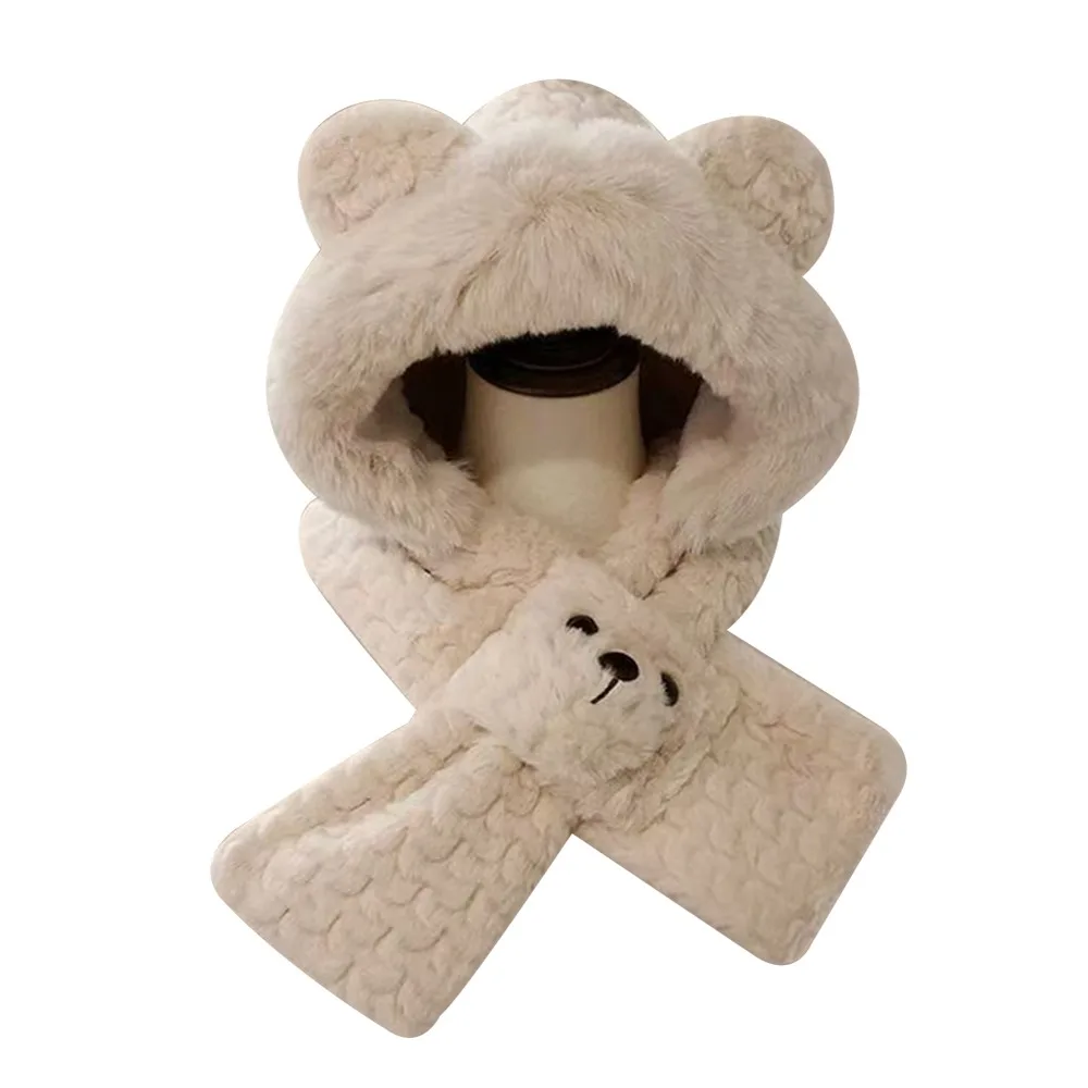 Fashion Plush Winter Integrated Cap Scarf Windproof Warm Ear Protection Hat Soft Casual Scarf Set Hooded for Women
Fashion Plush Winter Integrated Cap Scarf Windproof Warm Ear Protection Hat Soft Casual Scarf Set Hooded for Women