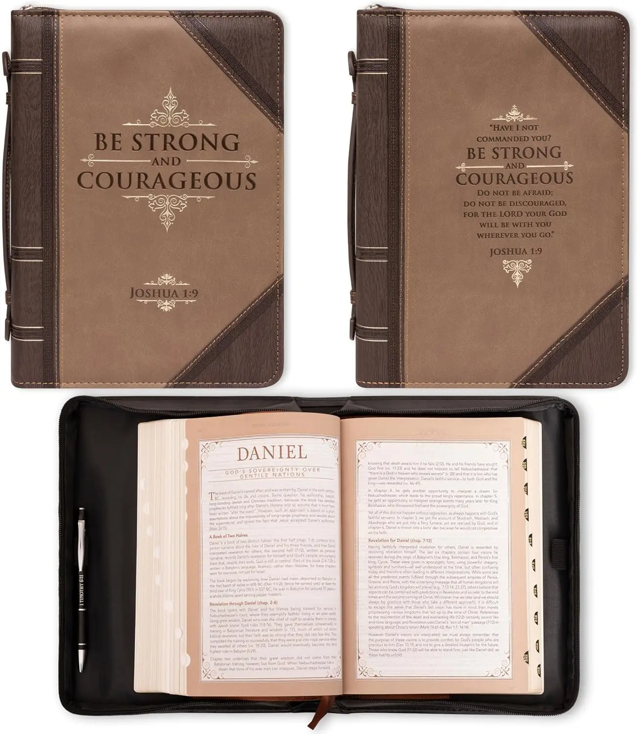 Christian Art Gifts Men's Classic Bible Cover Be Strong and Courageous Joshua 1:9, Brown Faux Leather, XL
Christian Art Gifts Men's Classic Bible Cover Be Strong and Courageous Joshua 1:9, Brown Faux Leather, XL