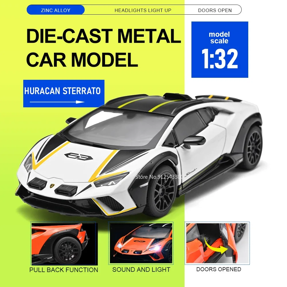 1:32 Scale Huracn Sterrato LP500S Car Model Toy Doors Opened Light Cars Pull Back Alloy Diecast Vehicle Hobby Collections
1:32 Scale Huracn Sterrato LP500S Car Model Toy Doors Opened Light Cars Pull Back Alloy Diecast Vehicle Hobby Collections