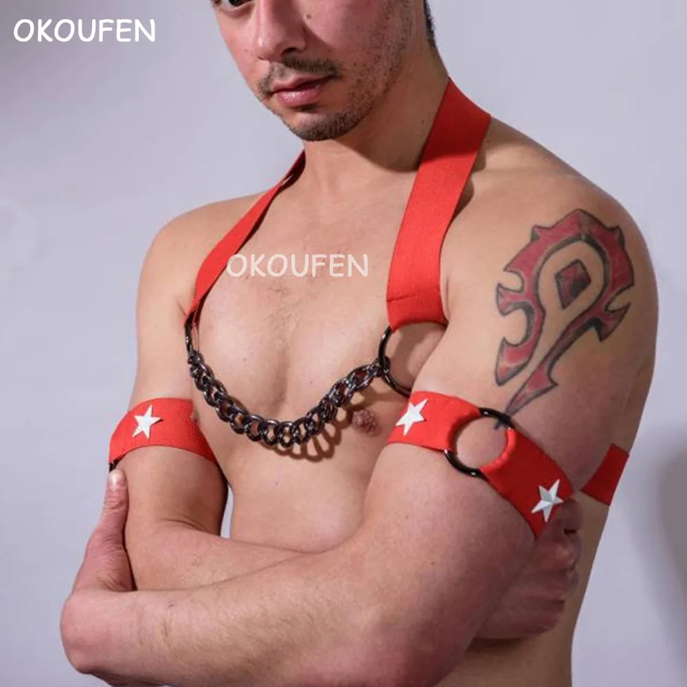 Night club fashion men's strapping sexy red shoulder strap party theme show men's fitness muscle chest strap
Night club fashion men's strapping sexy red shoulder strap party theme show men's fitness muscle chest strap
