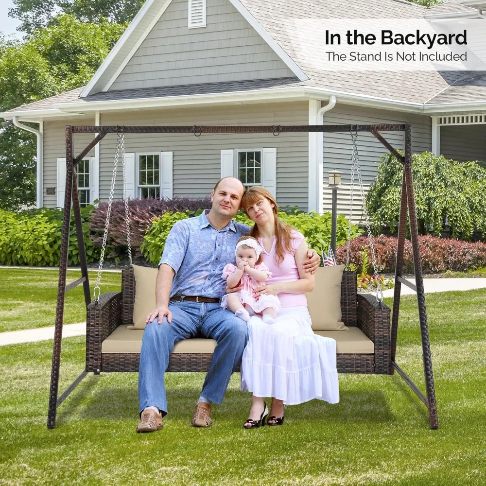 Rattan Porch Swing, Heavy Duty 800 LBS Outdoor Hanging Seat with Extra Cushion and Adjustable Chain, Customized
Rattan Porch Swing, Heavy Duty 800 LBS Outdoor Hanging Seat with Extra Cushion and Adjustable Chain, Customized