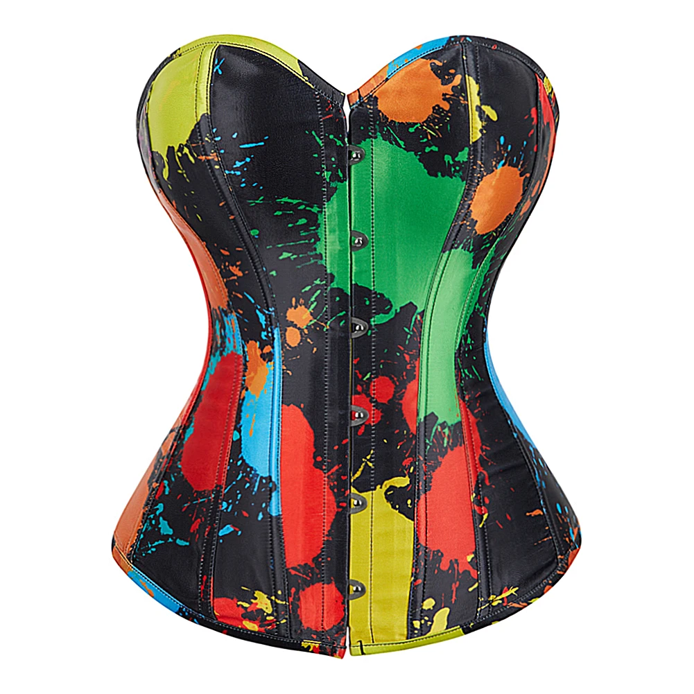 Corsets Top Sexy Women Bustier Overbust Print Graffiti Color Matching Lingerie Vintage Plus Size Burlesque Costume
Corsets Top Sexy Women Bustier Overbust Print Graffiti Color Matching Lingerie Vintage Plus Size Burlesque Costume