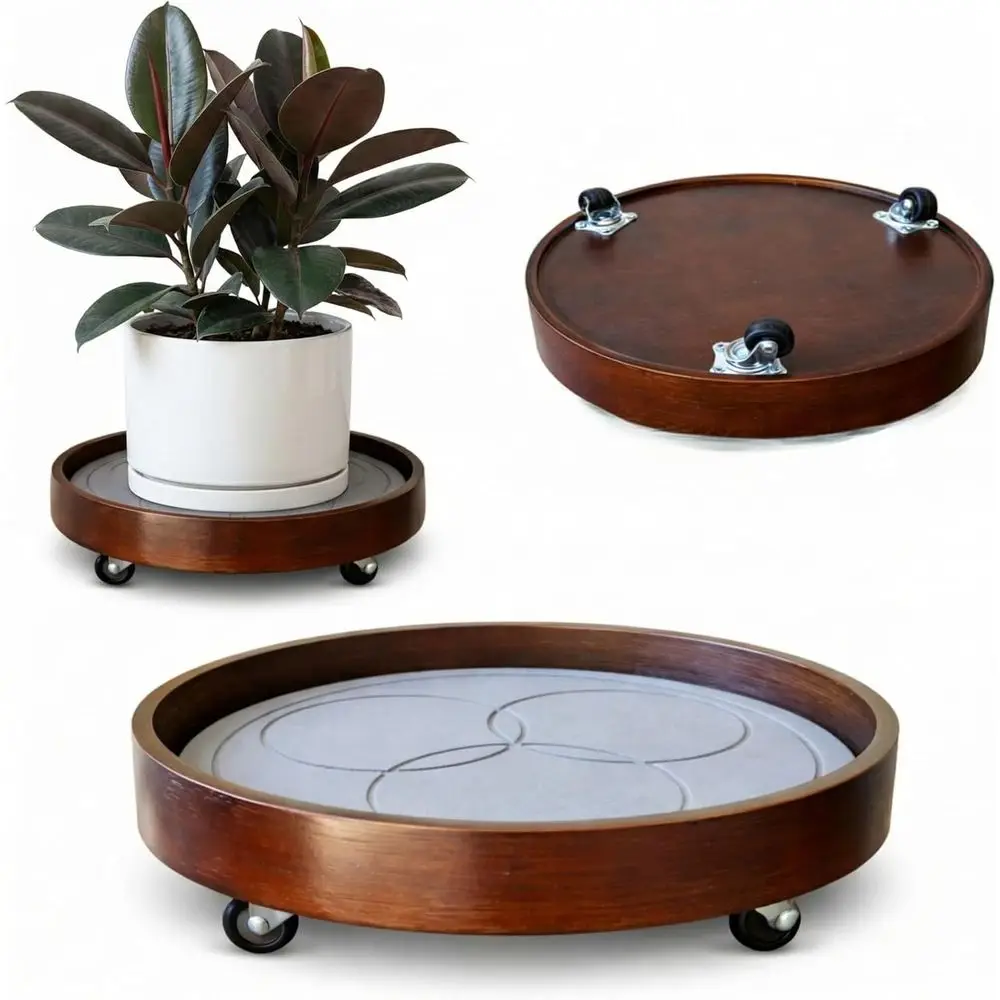 12 Bamboo Rolling Plant Stand with Absorbent Stone, 360° Wheels, Floor Protection for Heavy Pots
12 Bamboo Rolling Plant Stand with Absorbent Stone, 360° Wheels, Floor Protection for Heavy Pots