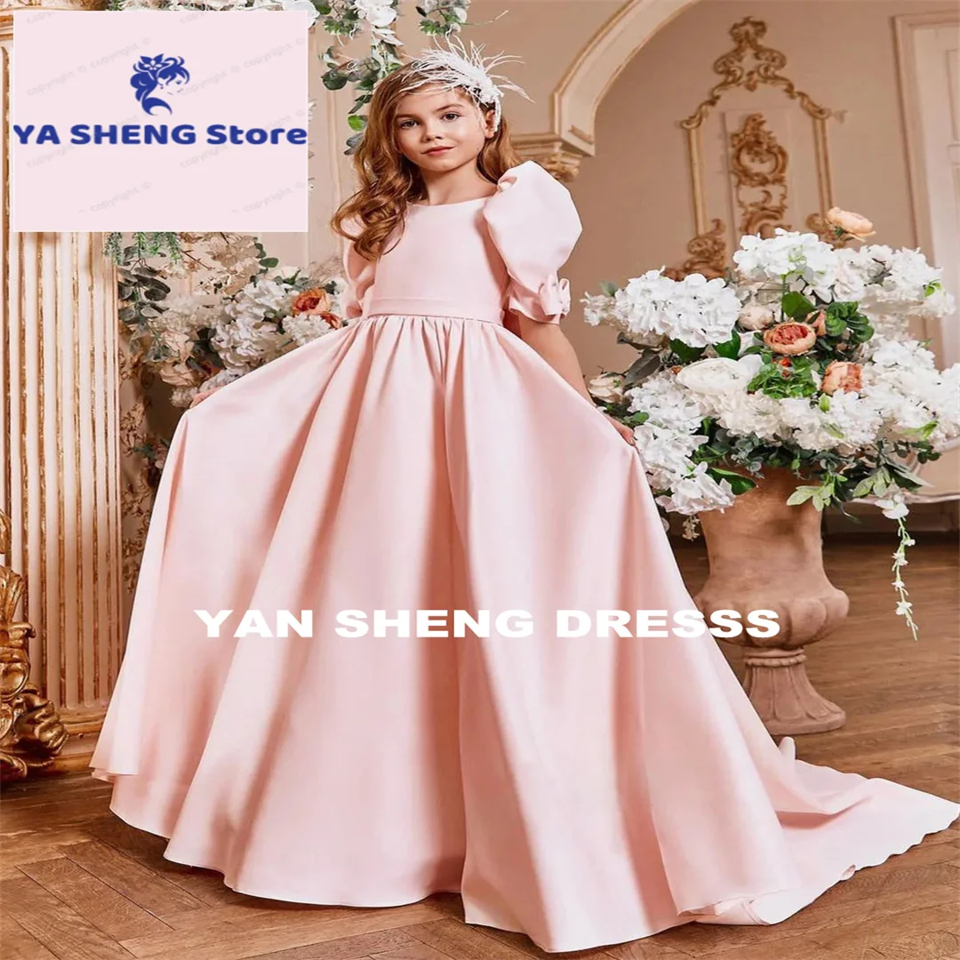 Customized Light Pink Flower Girl Dresses Tulle With Bow Half Sleeve For Wedding Birthday Party Banquet Princess Gowns
Customized Light Pink Flower Girl Dresses Tulle With Bow Half Sleeve For Wedding Birthday Party Banquet Princess Gowns