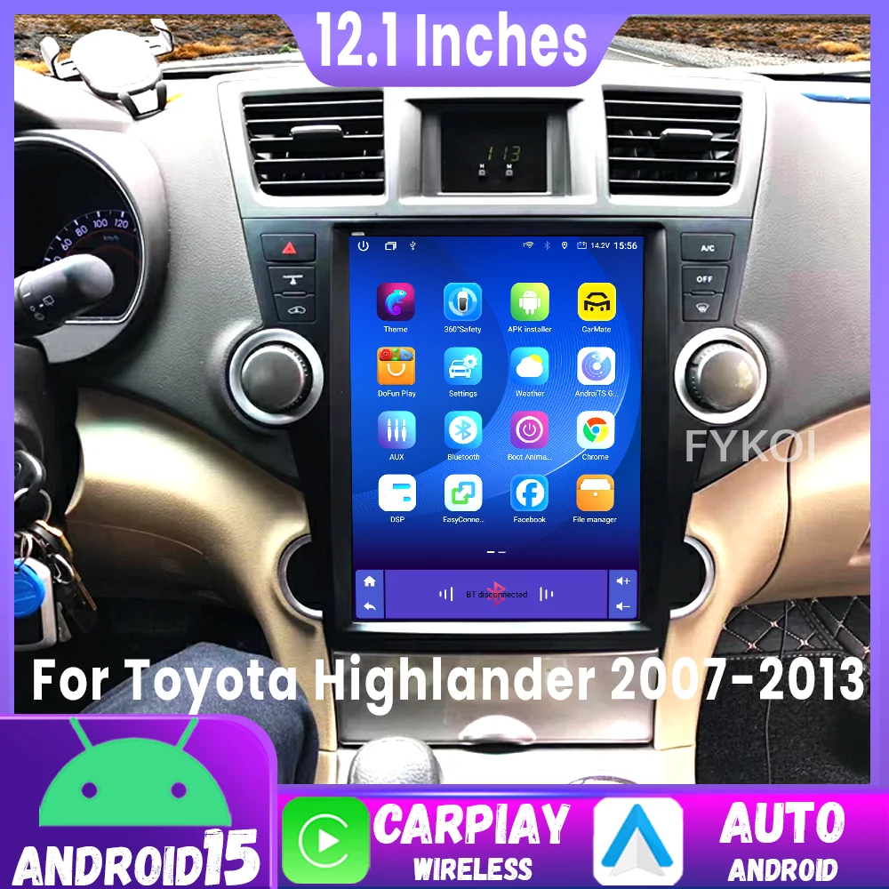 Android 15 Car Radio Multimedia 12.1inch For Toyota Highlander 2007-2013 Carplay Auto GPS Navigation 2Din Stereo 4G Tesla Screen
Android 15 Car Radio Multimedia 12.1inch For Toyota Highlander 2007-2013 Carplay Auto GPS Navigation 2Din Stereo 4G Tesla Screen